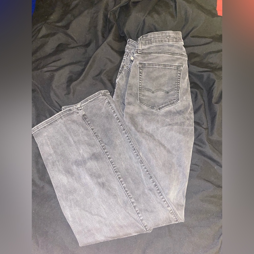 American Eagle black jeans 33x34 slim straight
